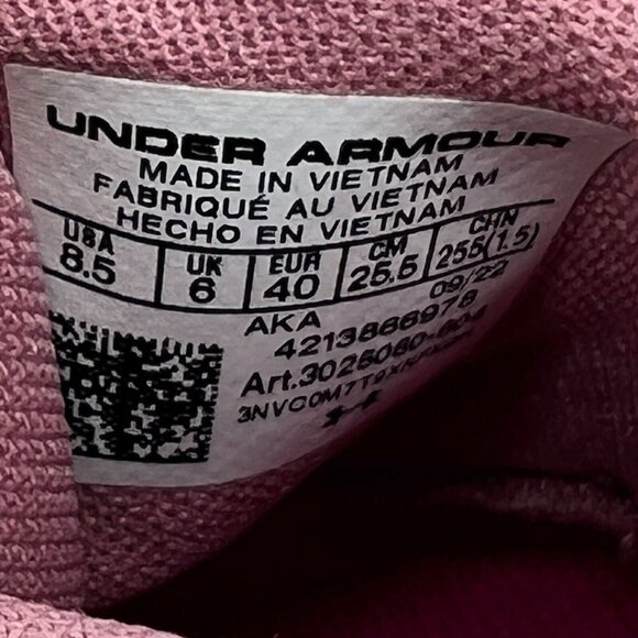 Under Armour Womens Pink Elixir Charged Aurora 2 Lace Up Size 8.5 Training Shoes - Picture 9 of 9